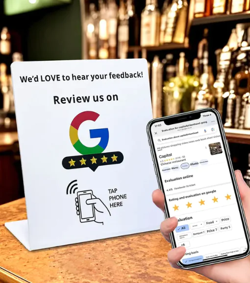 cartel para solicitar reseñas en google 