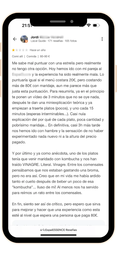 cartel reseña google 